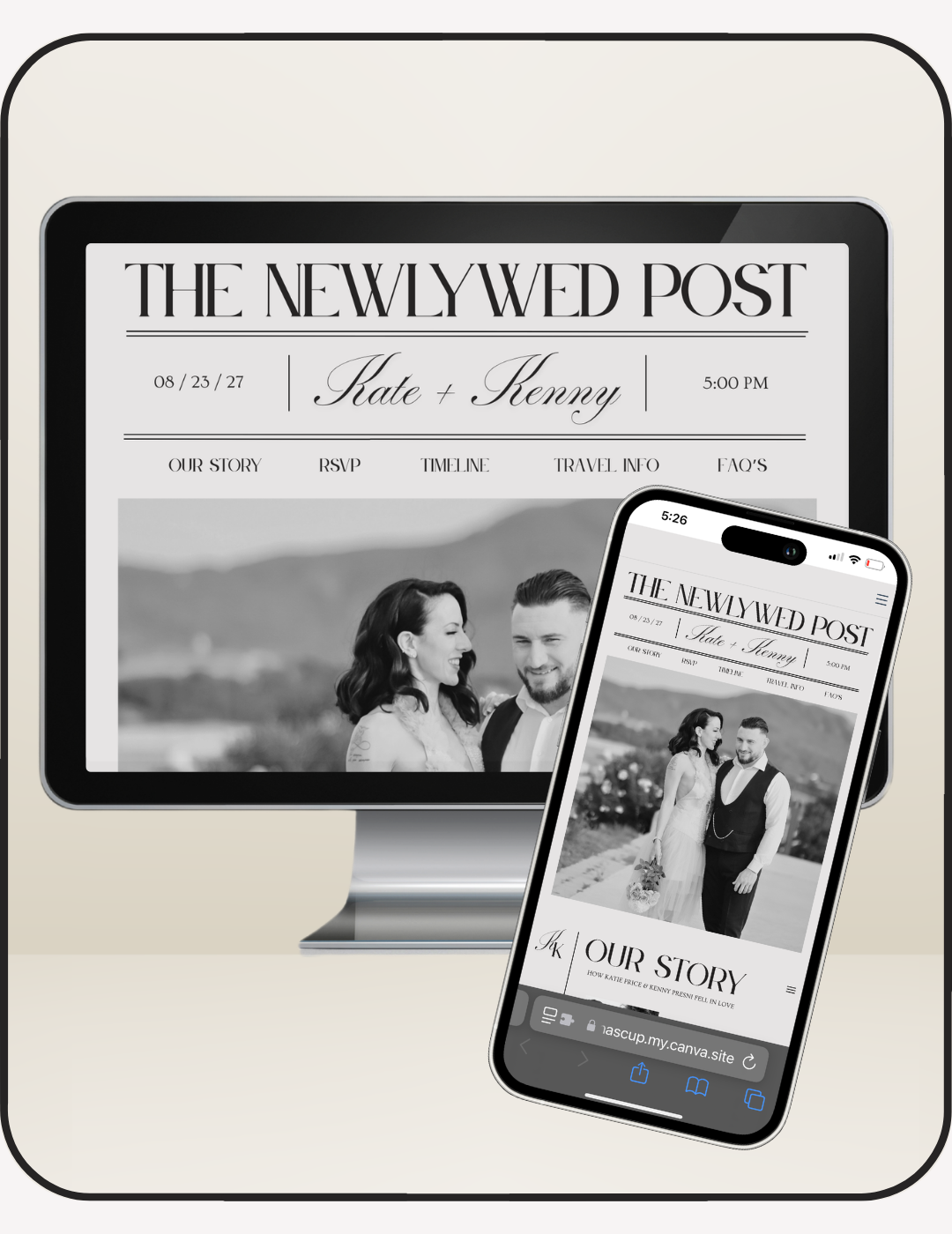 Newspaper Wedding Website Template