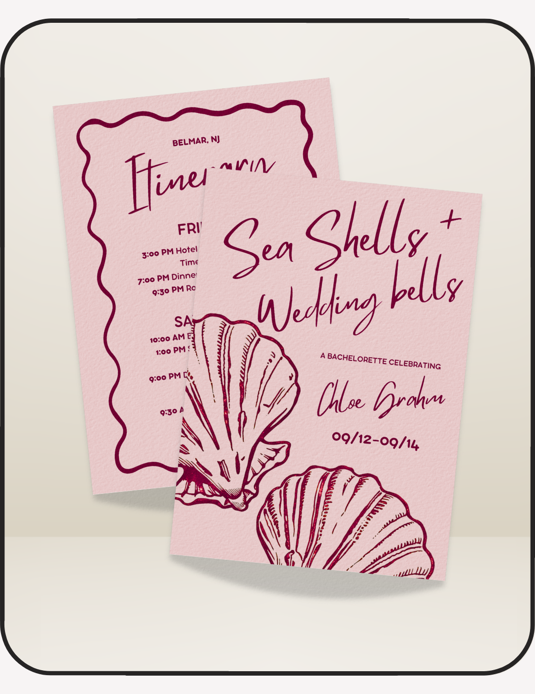 Sea Shells & Wedding Bells Bachelorette Invite