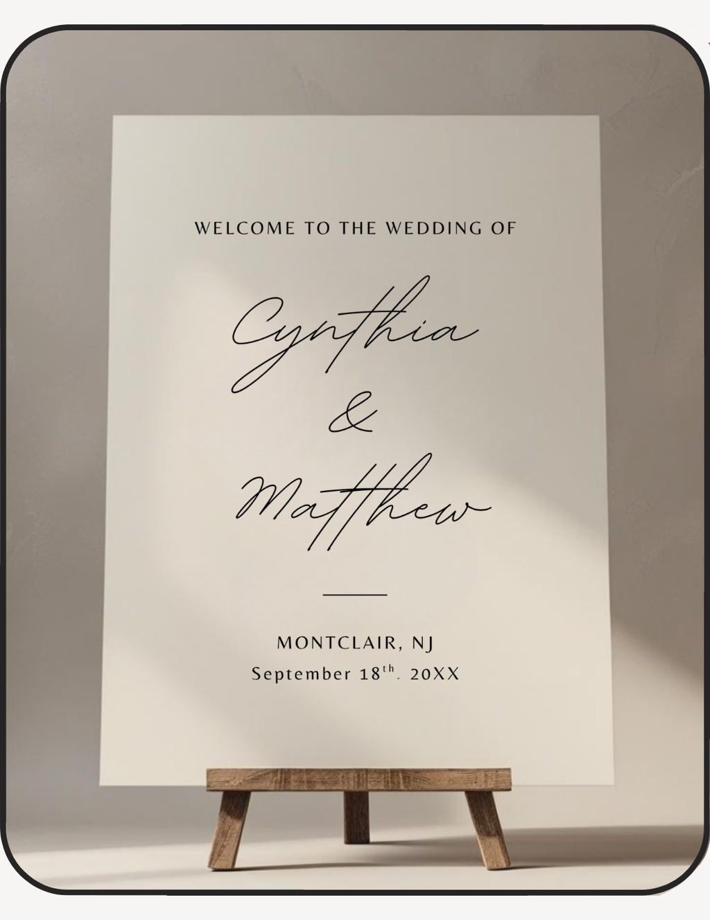 Minimalistic Wedding Welcome Sign