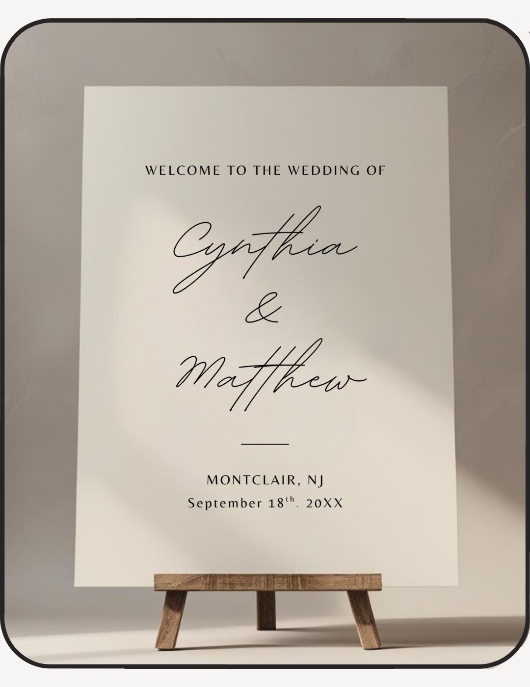 Minimalistic Wedding Welcome Sign