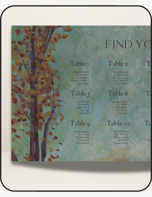 Autumnal Wedding Seating Chart
