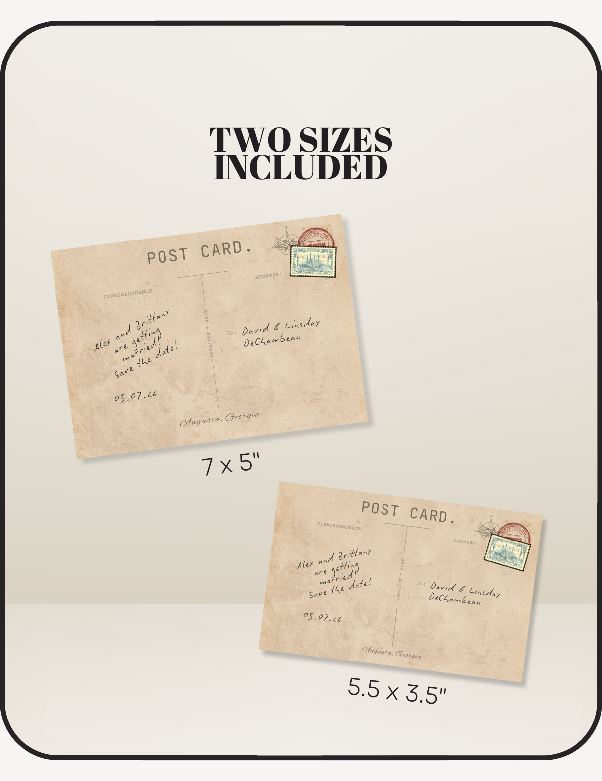 Postcard Save the Date Invite