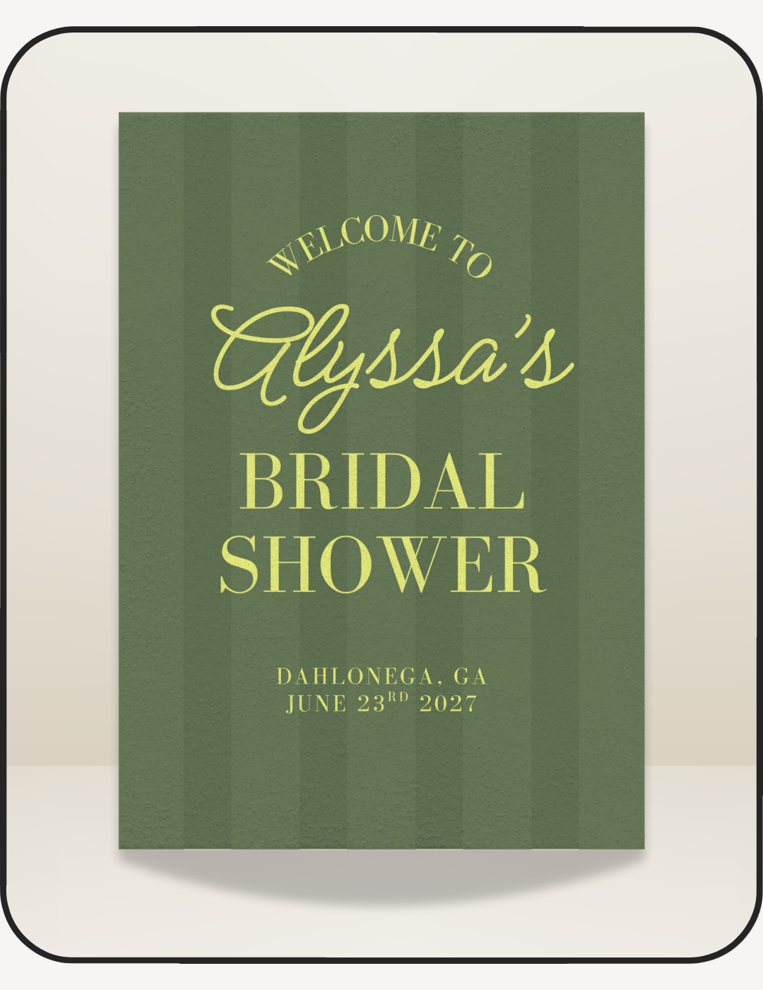 Lush Bridal Shower Welcome Sign