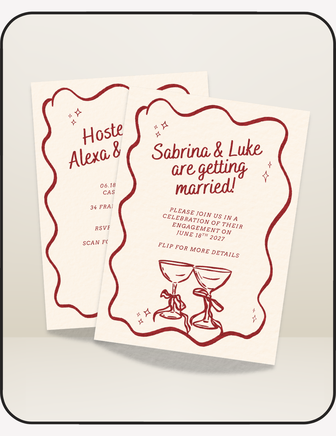 Vintage Engagement Party Invite