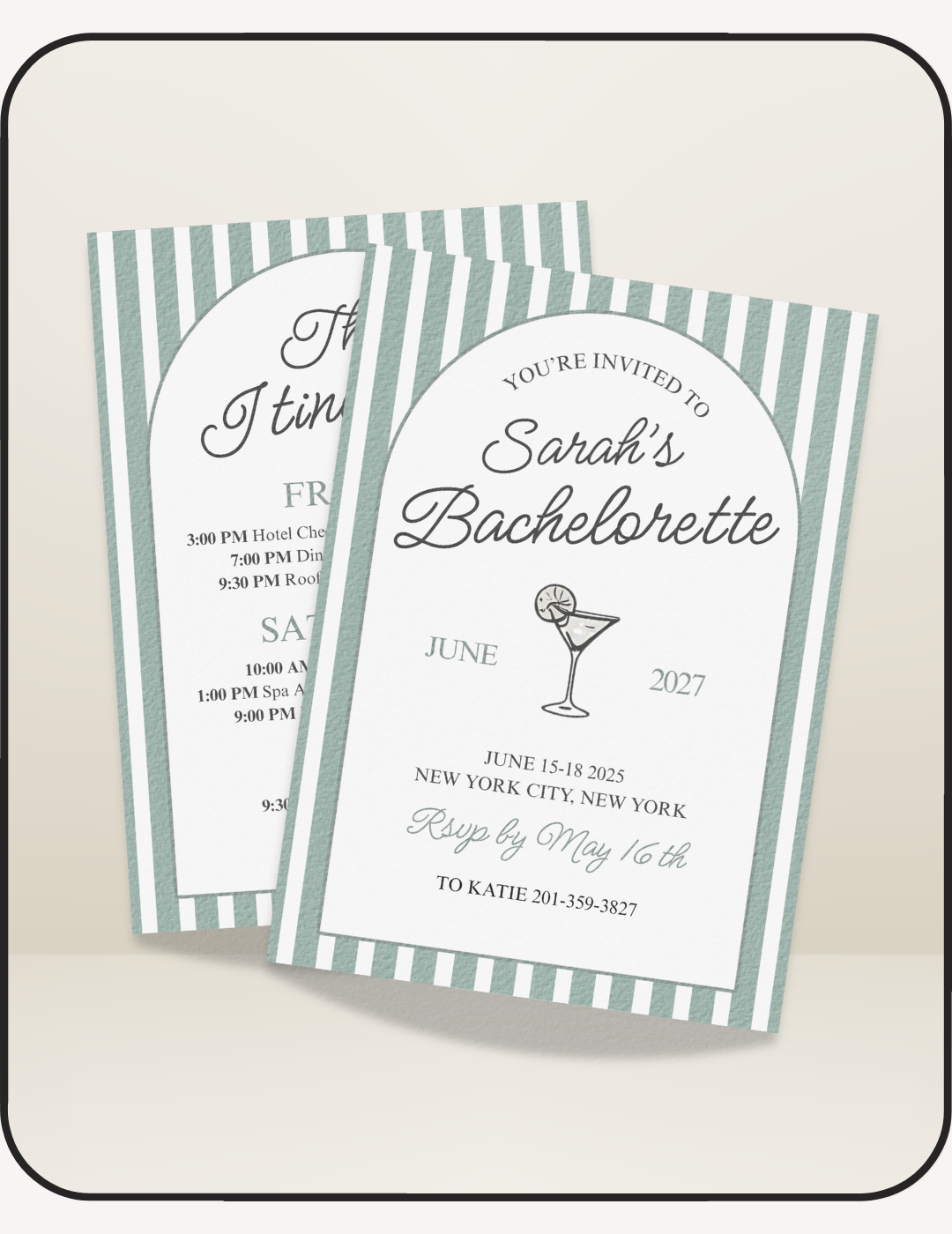 Lakeside Bachelorette Invite