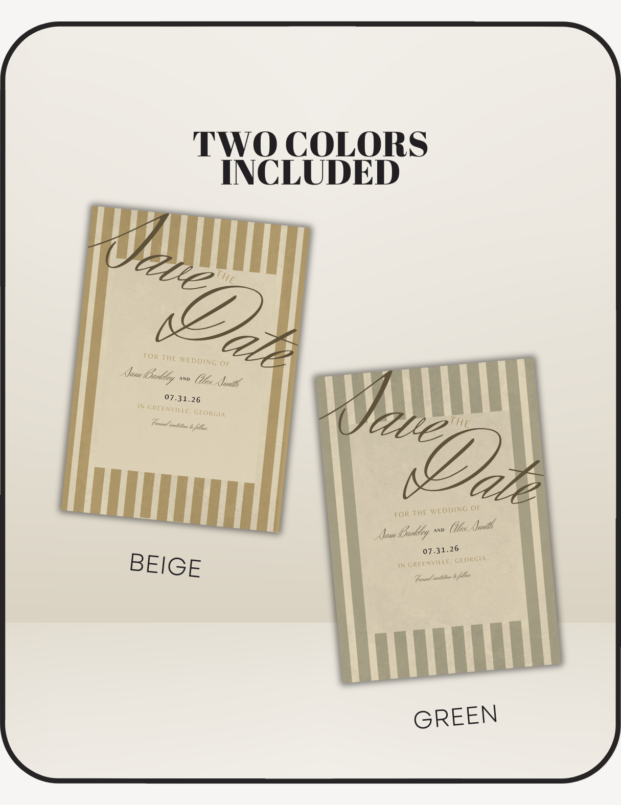 Striped Save the Date Invite
