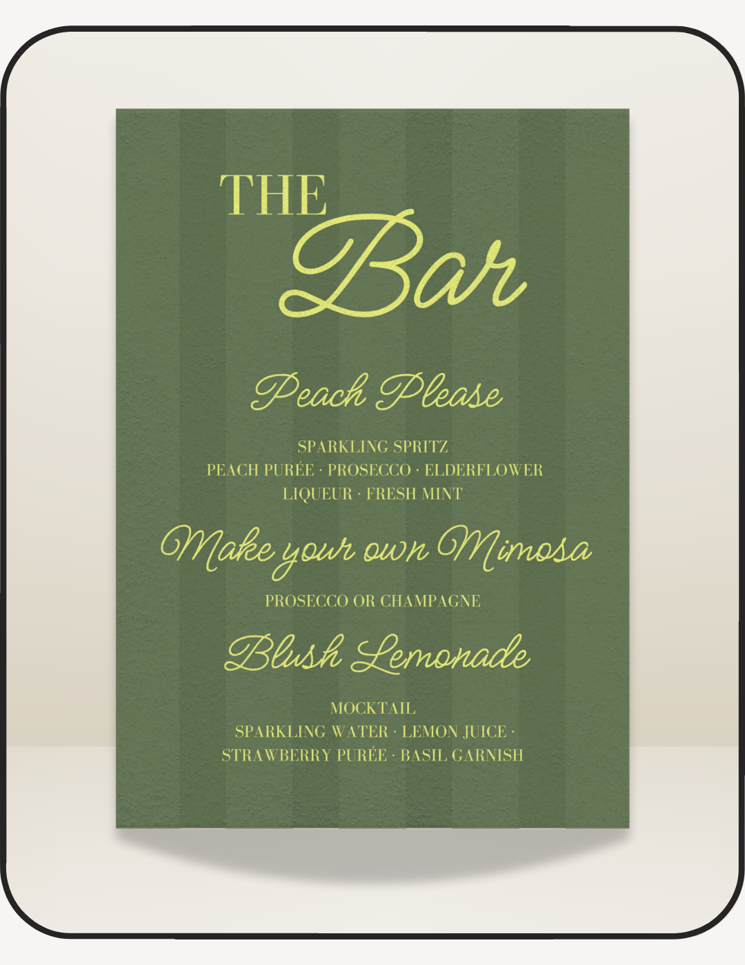 Lush Bridal Shower Bar Sign