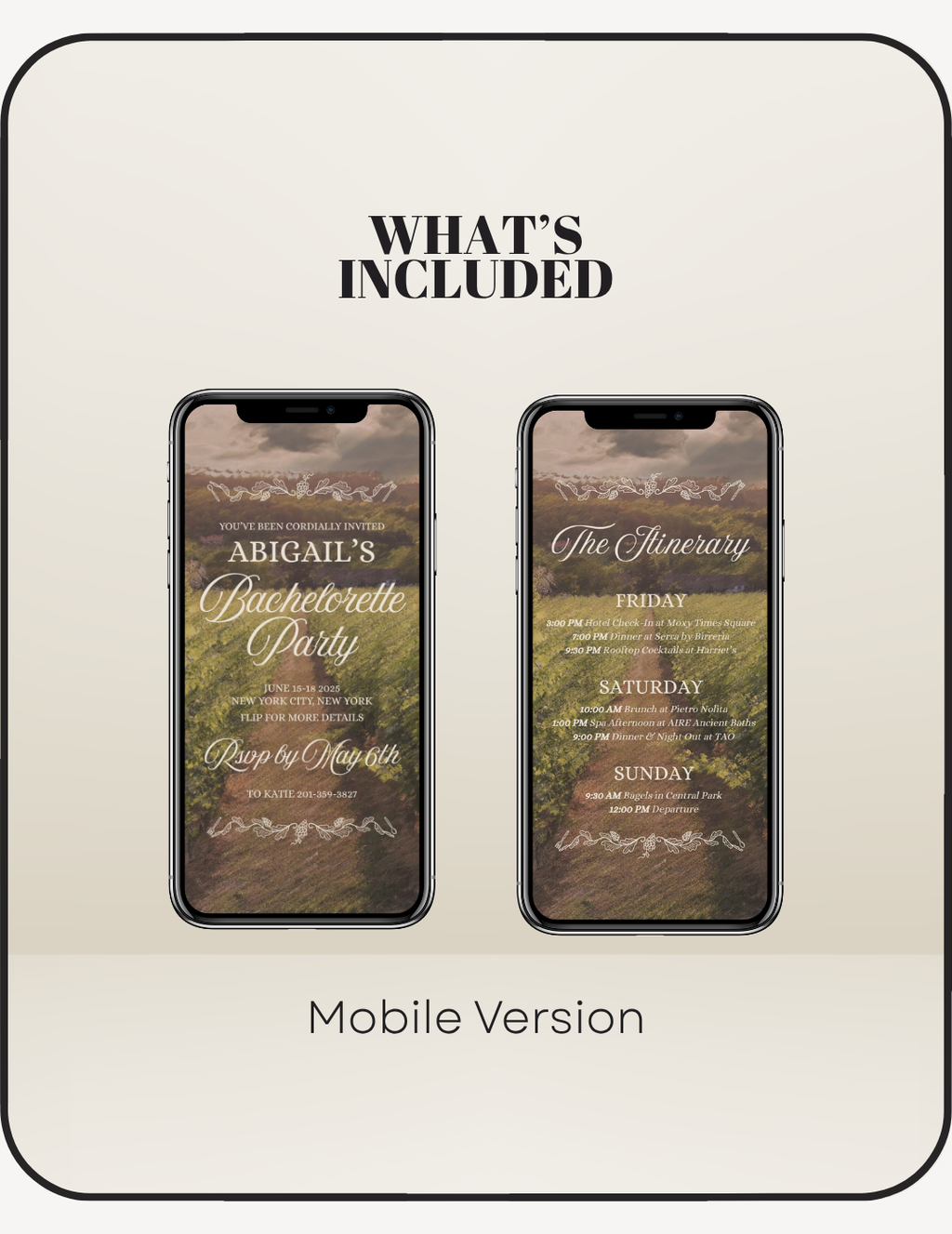 Vino Before Vows Mobile Bachelorette Invite