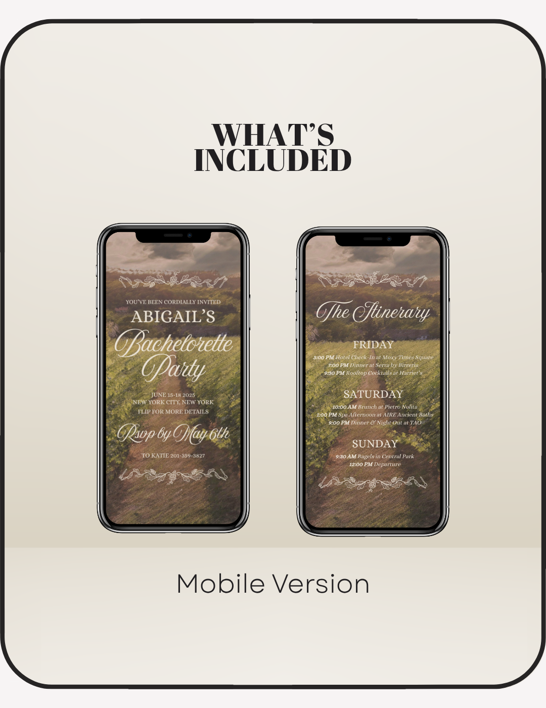 Vino Before Vows Mobile Bachelorette Invite