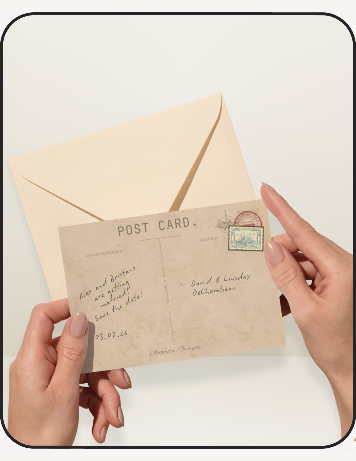 Postcard Save the Date Invite