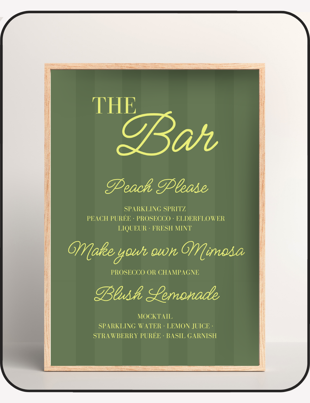 Lush Bridal Shower Bar Sign