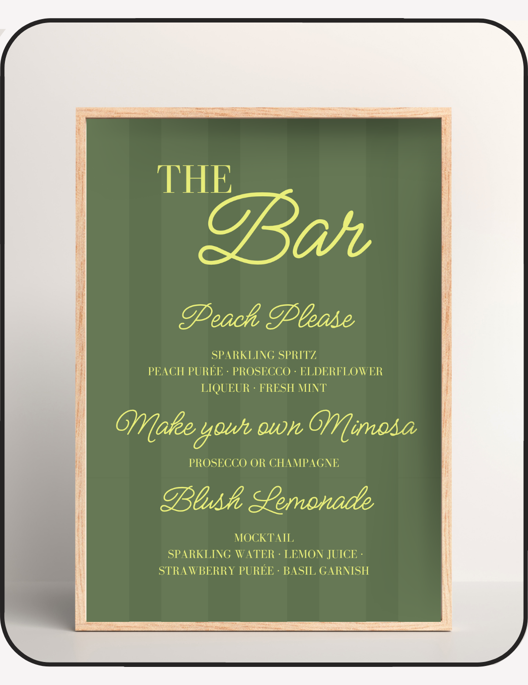 Lush Bridal Shower Bar Sign