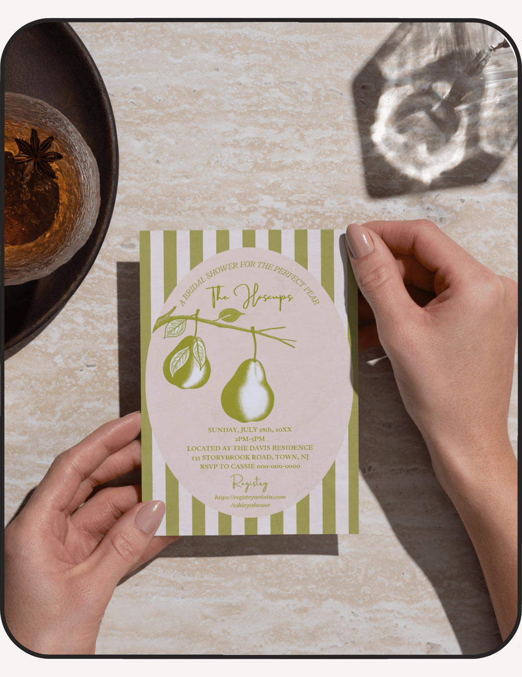 Perfect Pear Bridal Shower Invite