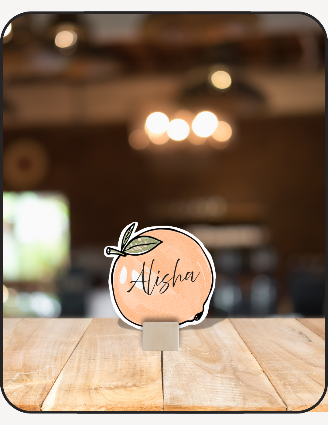 Orange Table Place Card