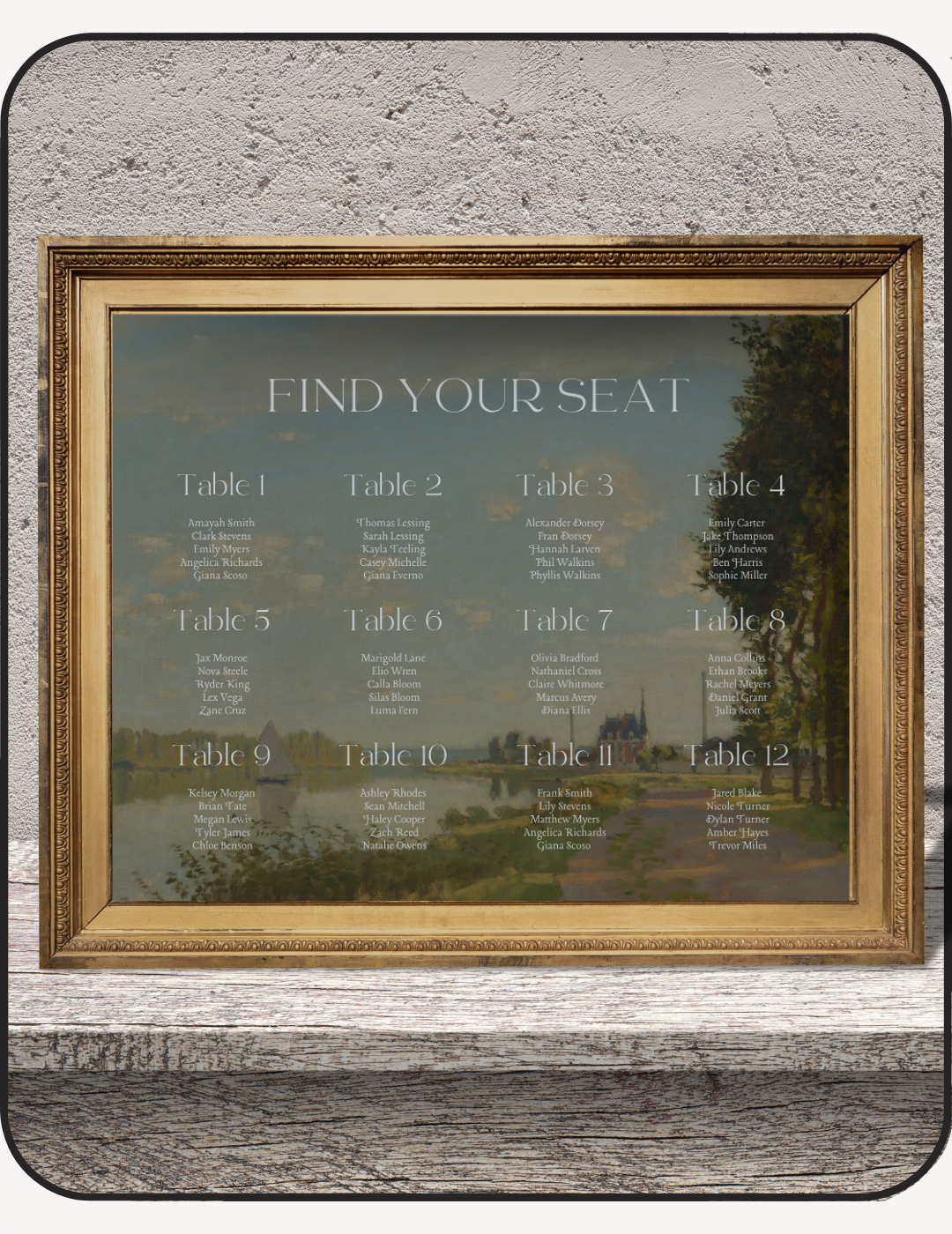 Coastal Wedding Seating Chart