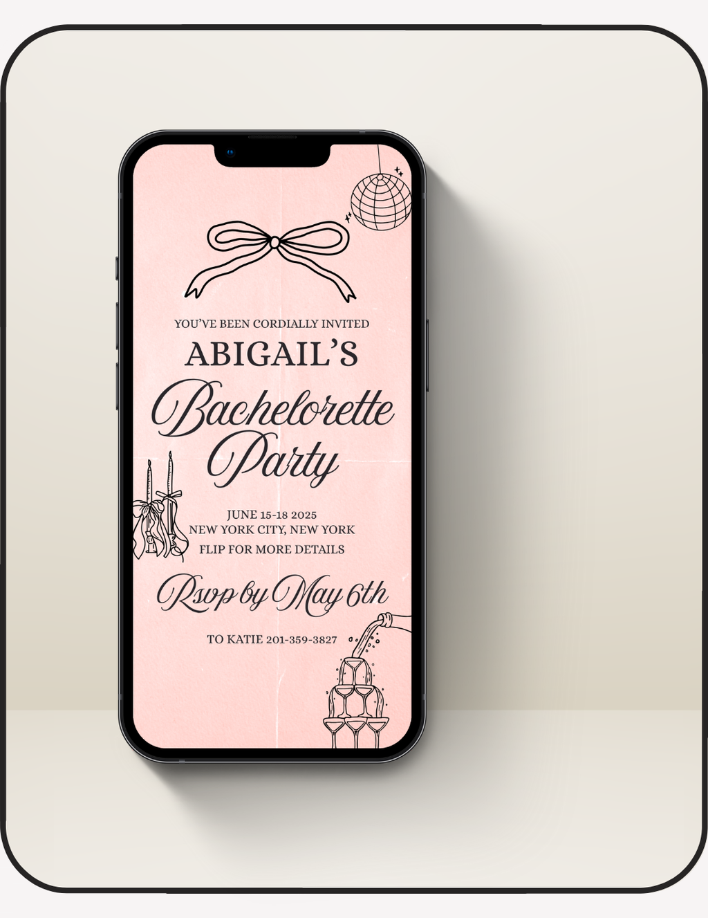 Girls Gone Mild Bachelorette Invite