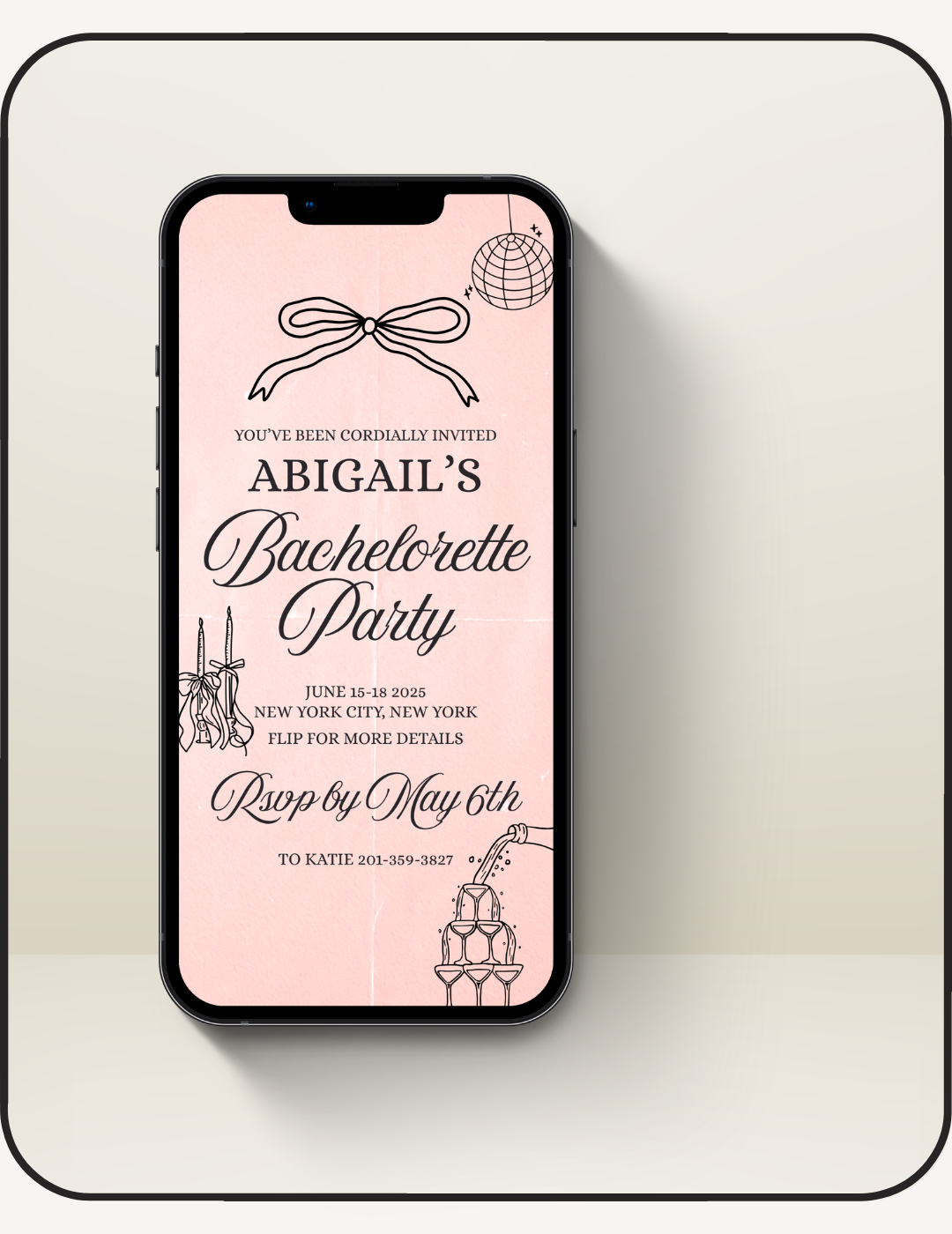 Girls Gone Mild Bachelorette Invite