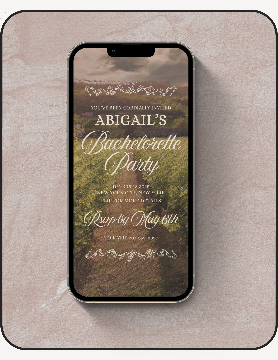 Vino Before Vows Mobile Bachelorette Invite