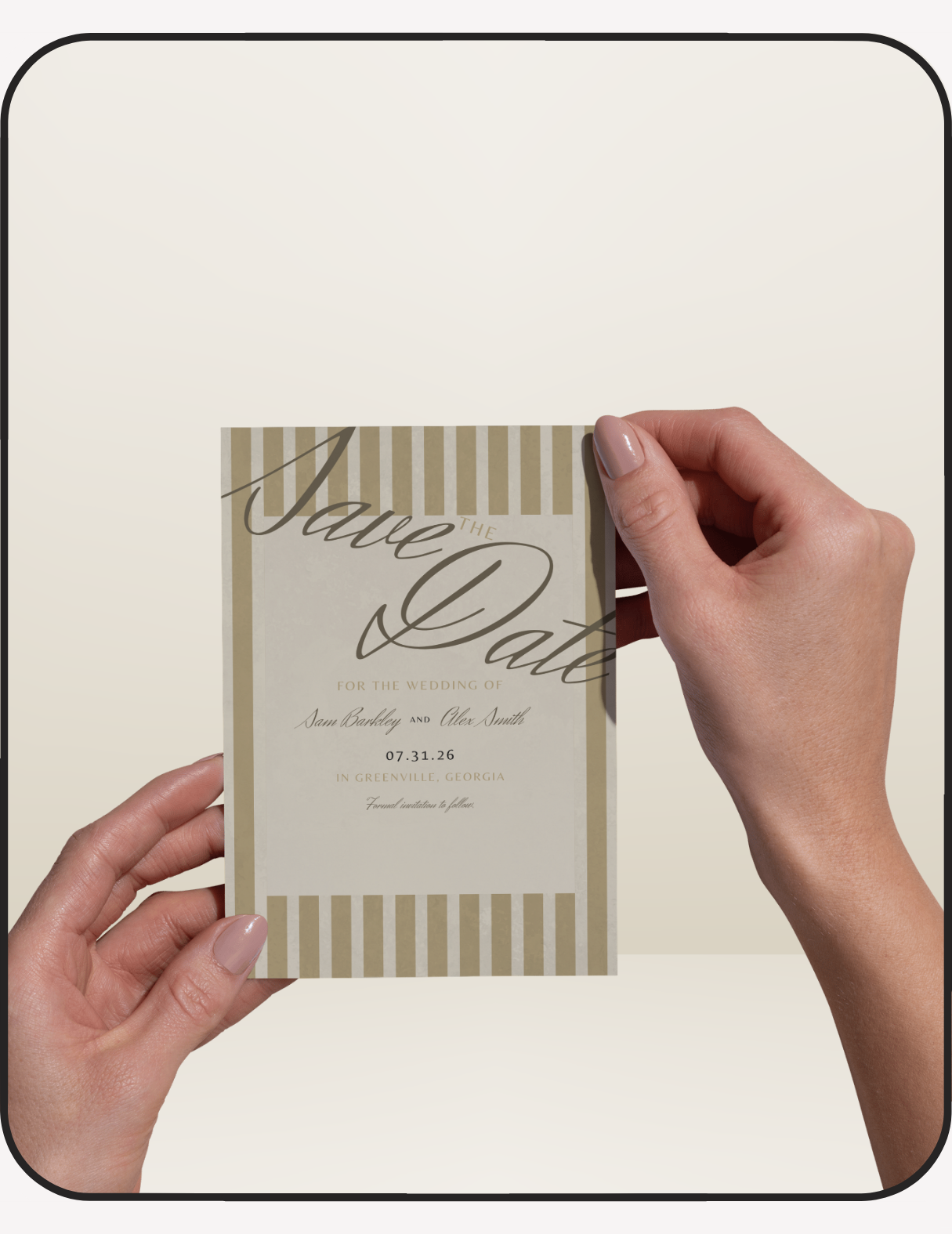 Striped Save the Date Invite