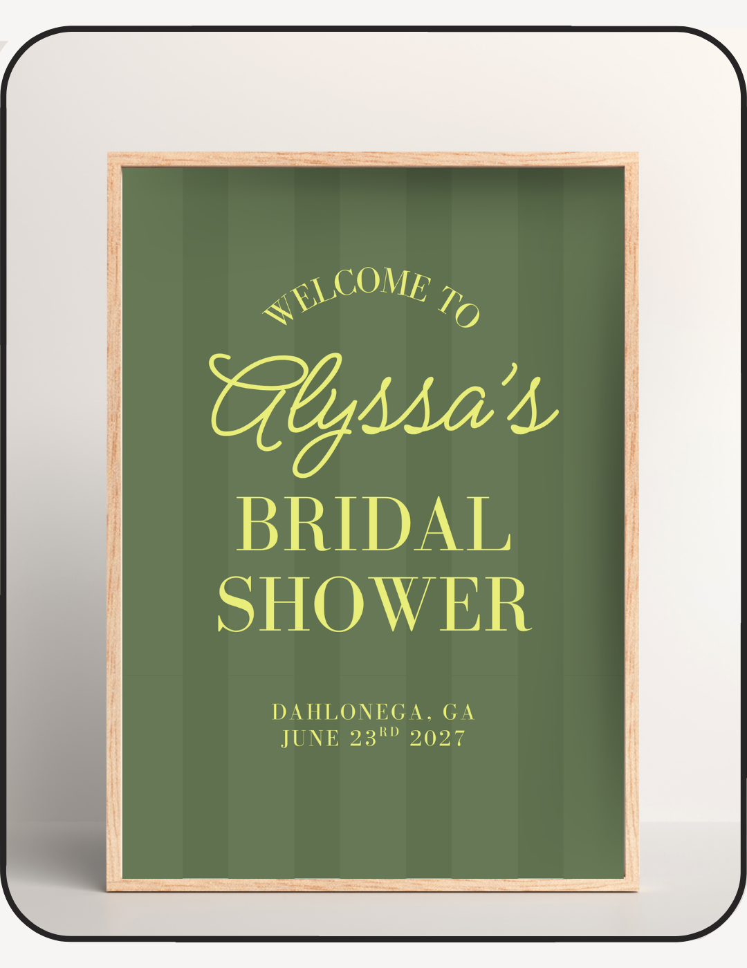 Lush Bridal Shower Welcome Sign