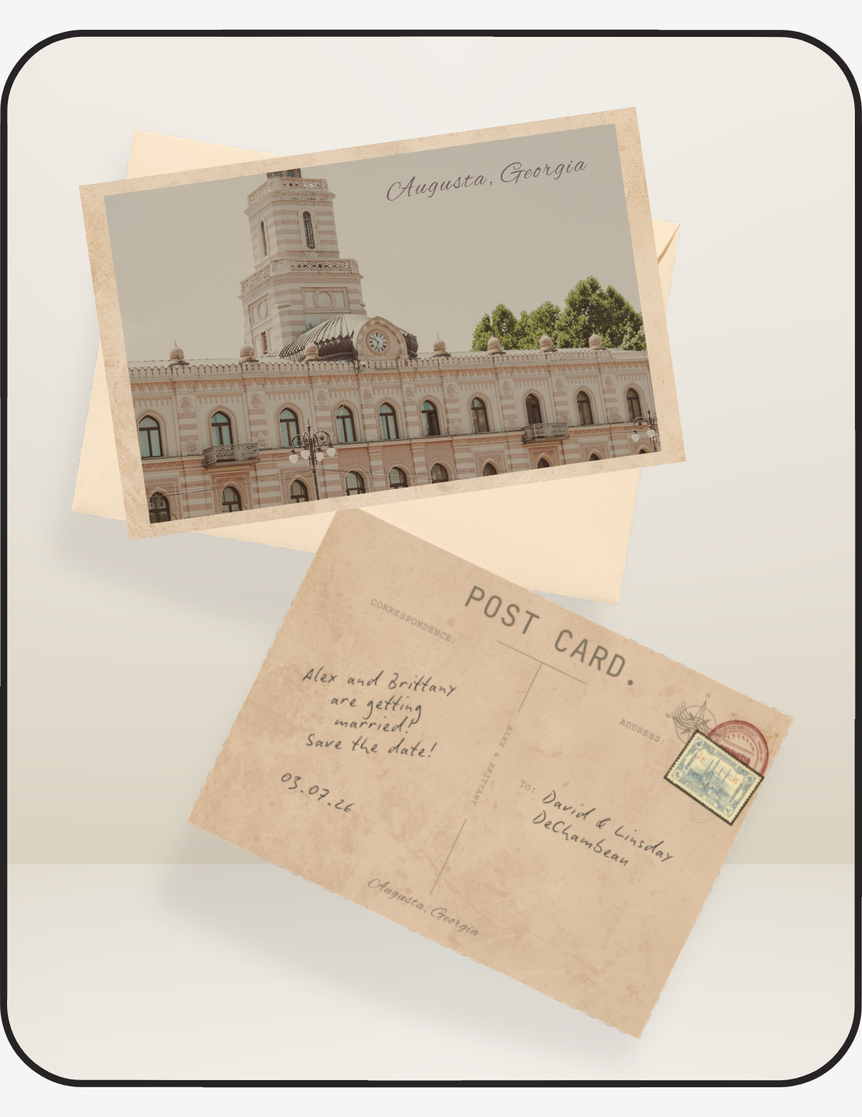 Postcard Save the Date Invite
