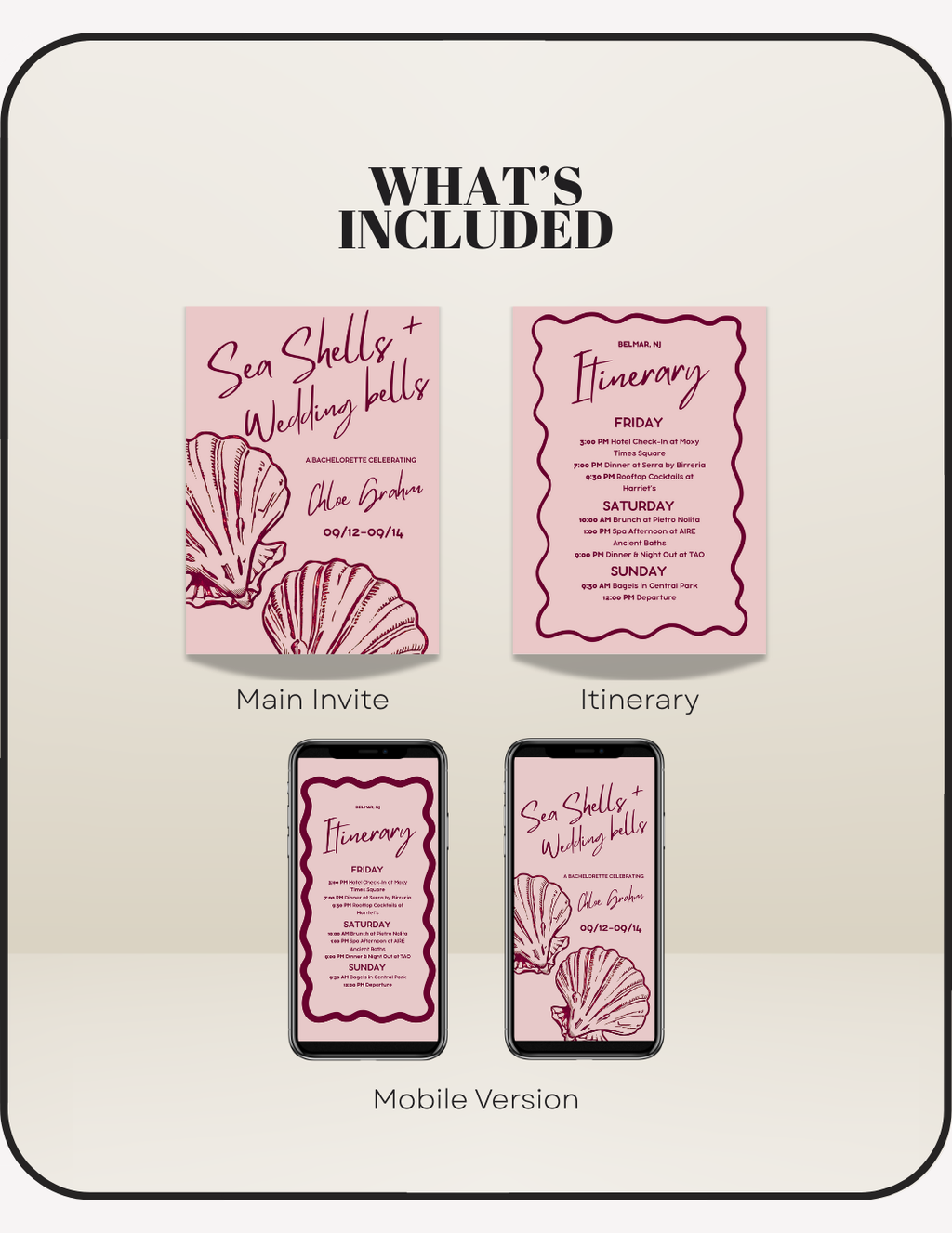 Sea Shells & Wedding Bells Bachelorette Invite