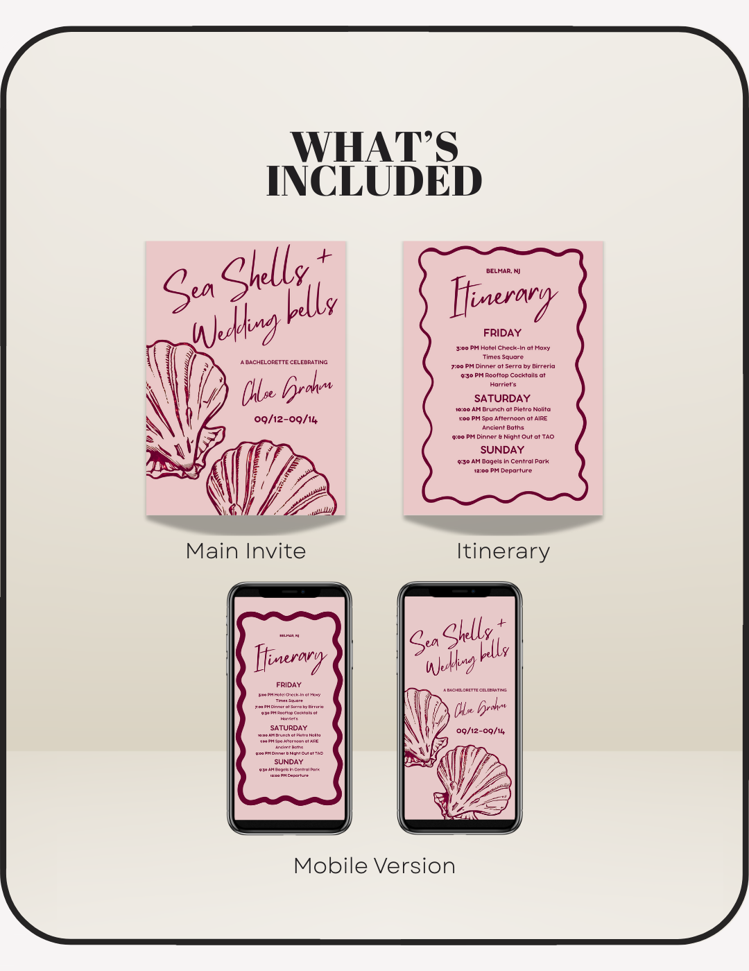 Sea Shells & Wedding Bells Bachelorette Invite