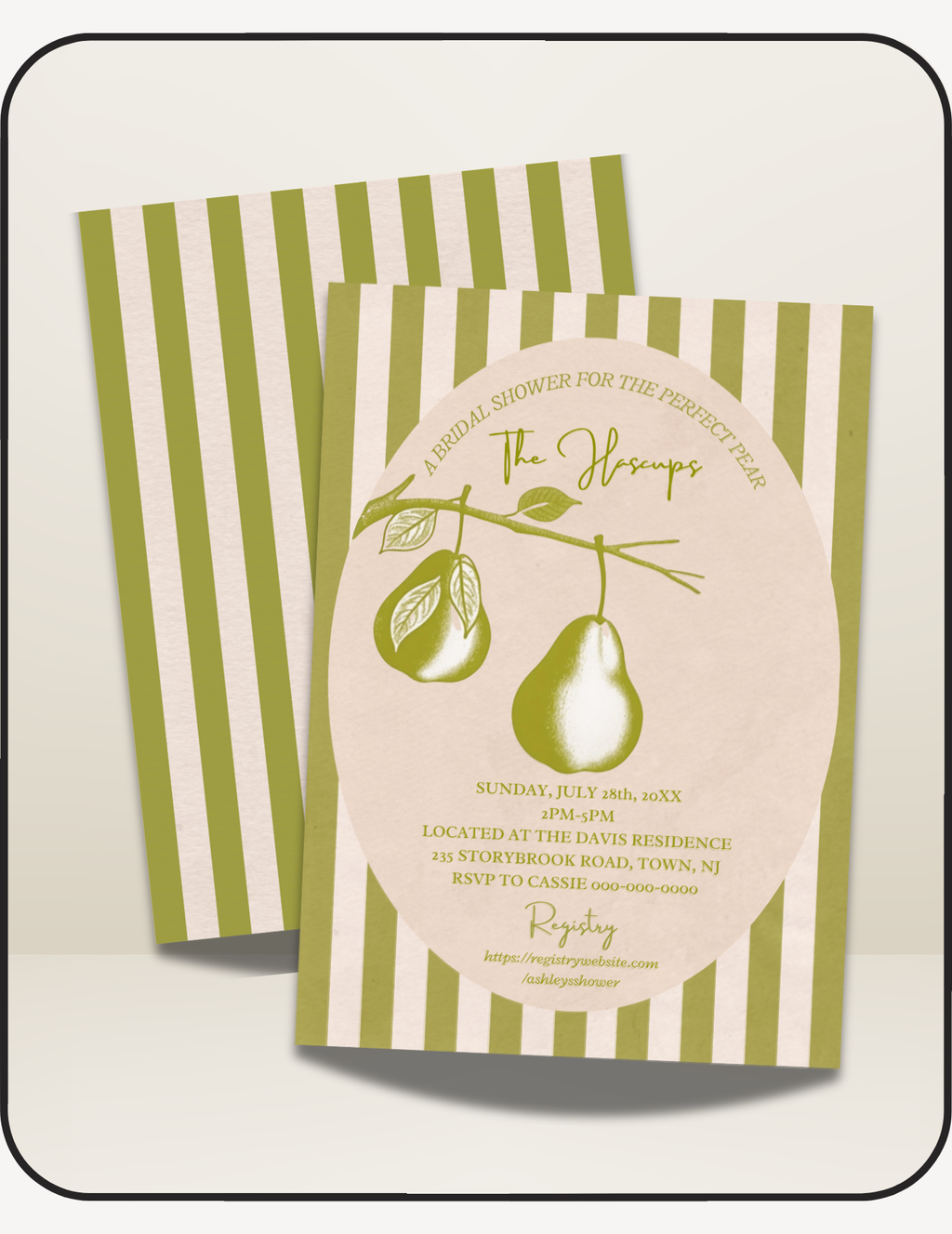 Perfect Pear Bridal Shower Invite