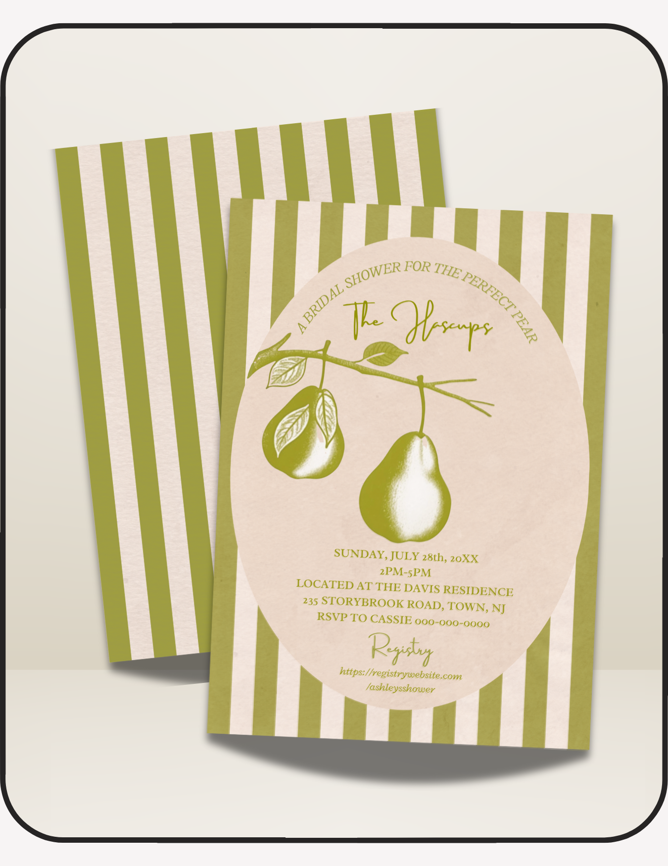Perfect Pear Bridal Shower Invite