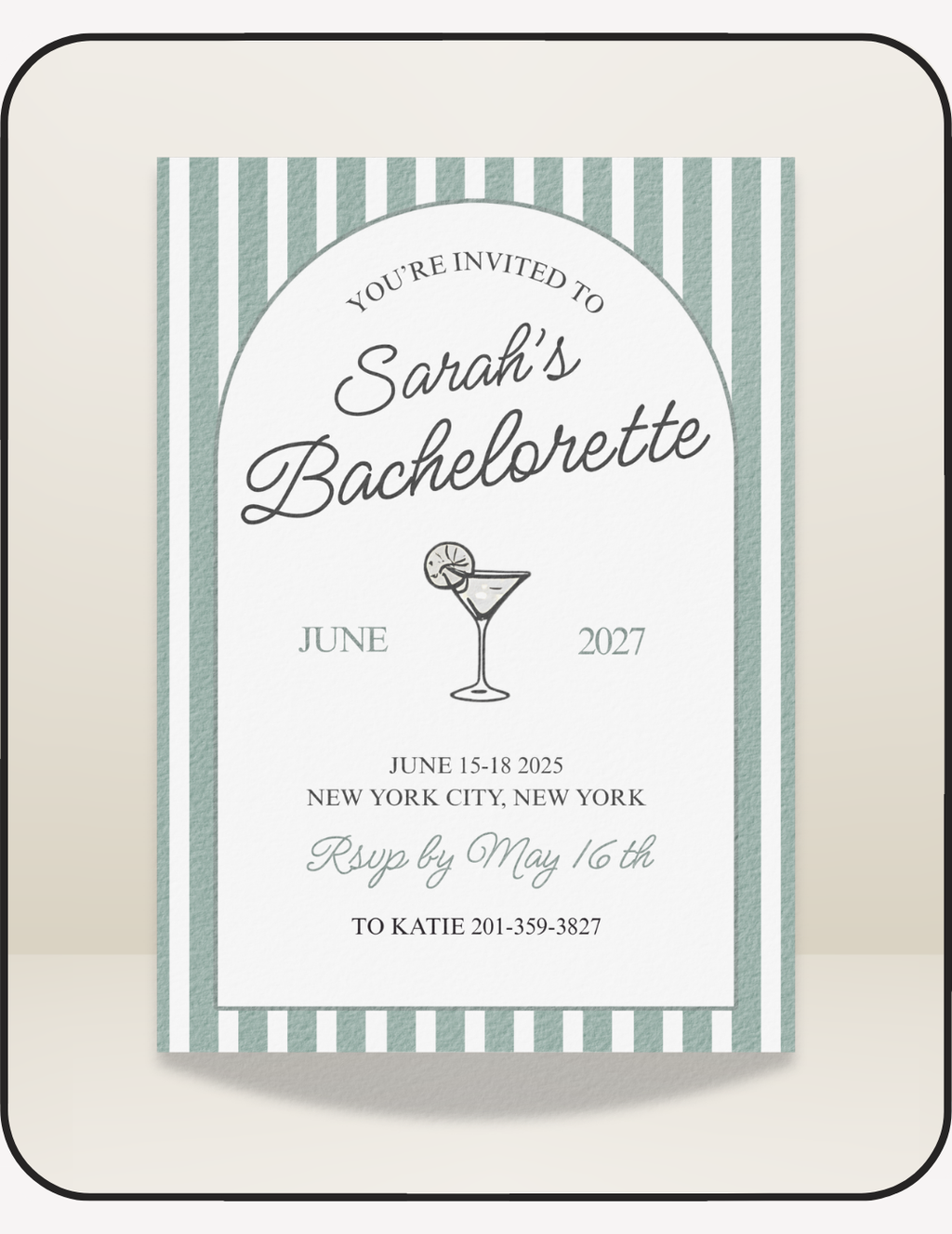 Lakeside Bachelorette Invite
