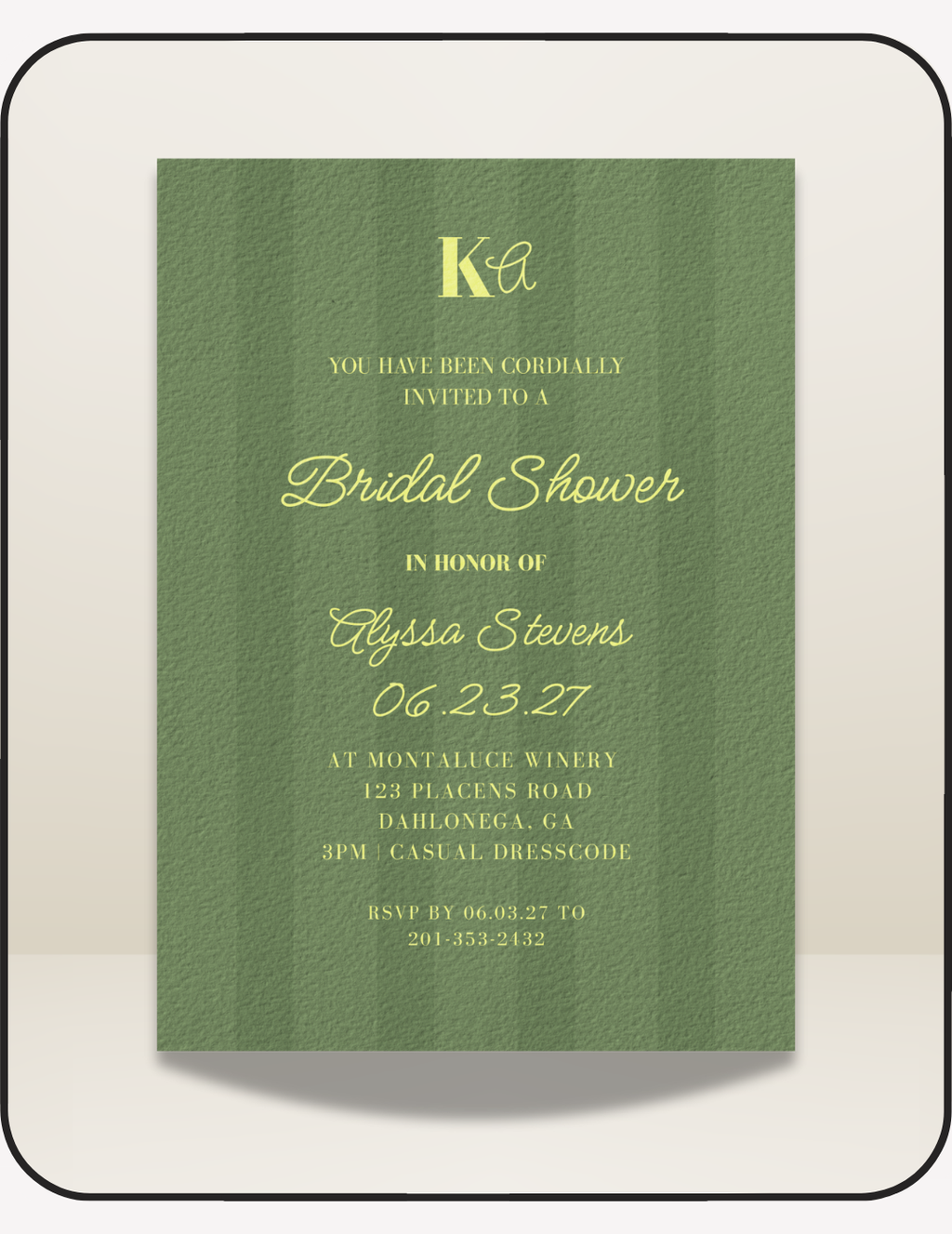 Lush Bridal Shower Invite