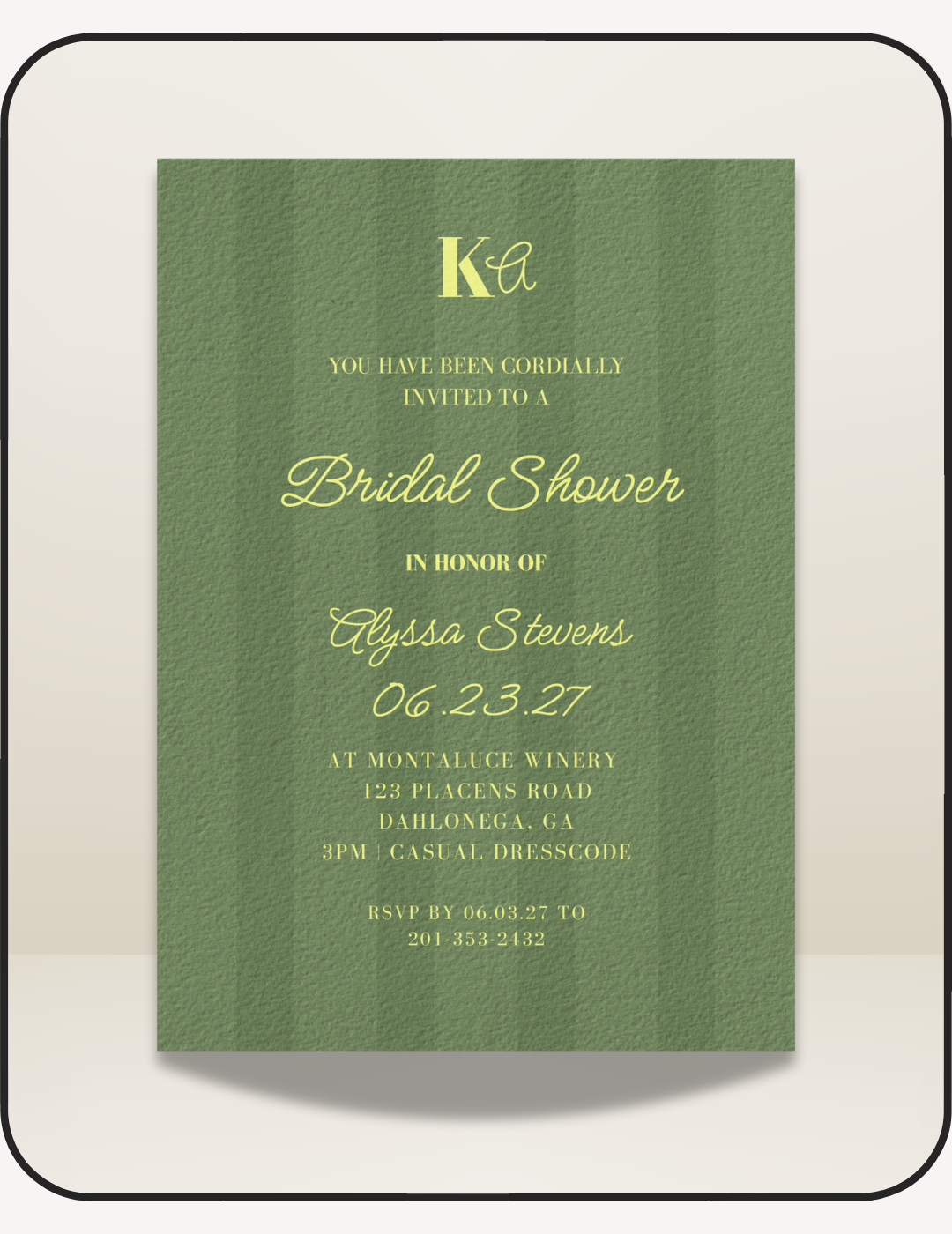 Lush Bridal Shower Invite