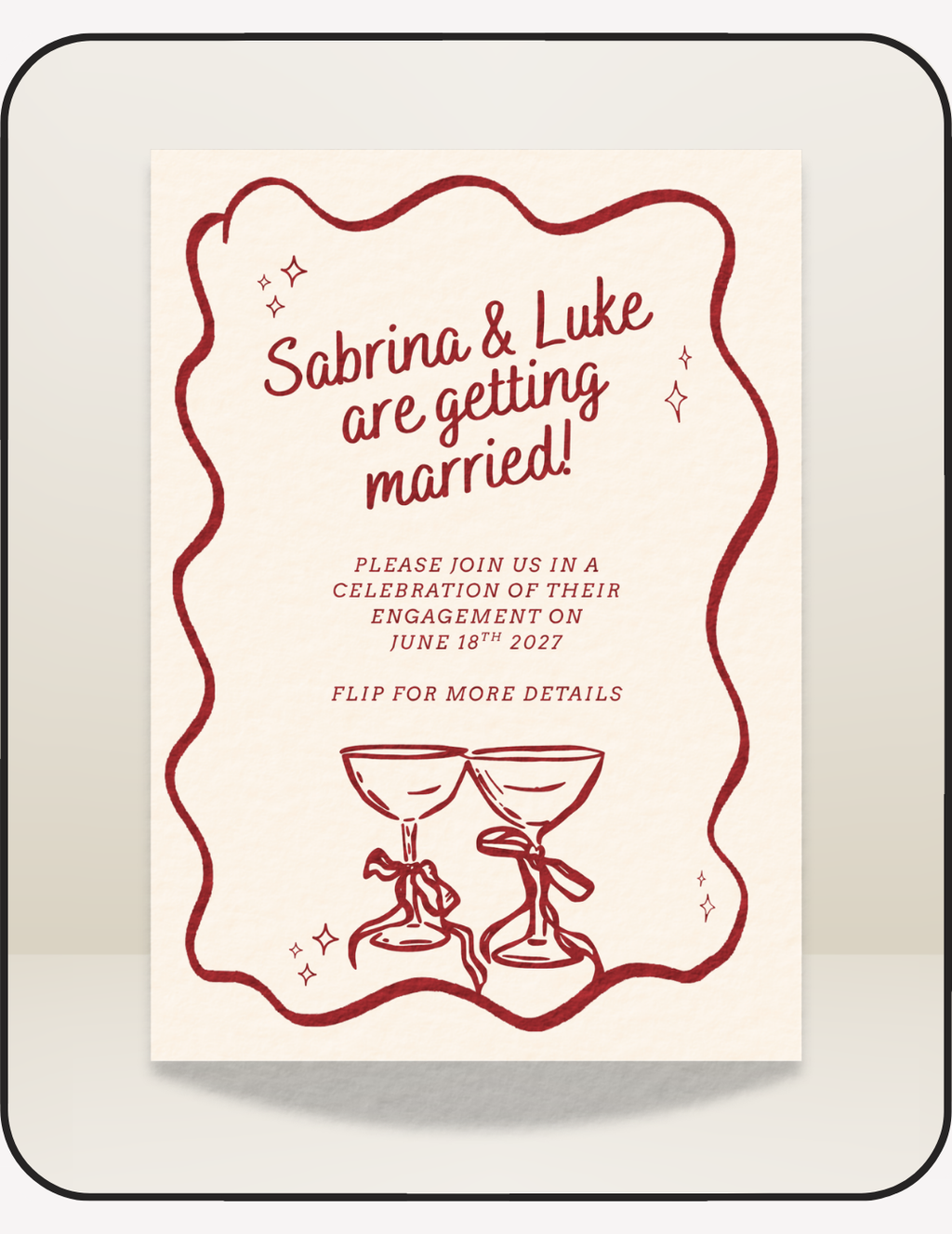 Vintage Engagement Party Invite
