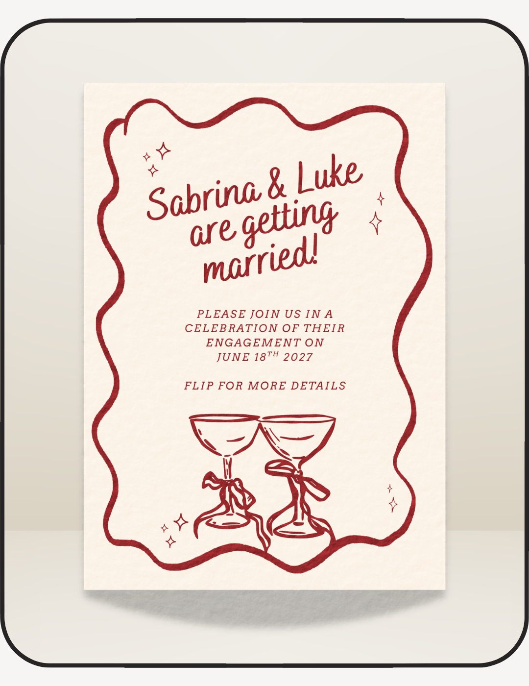Vintage Engagement Party Invite