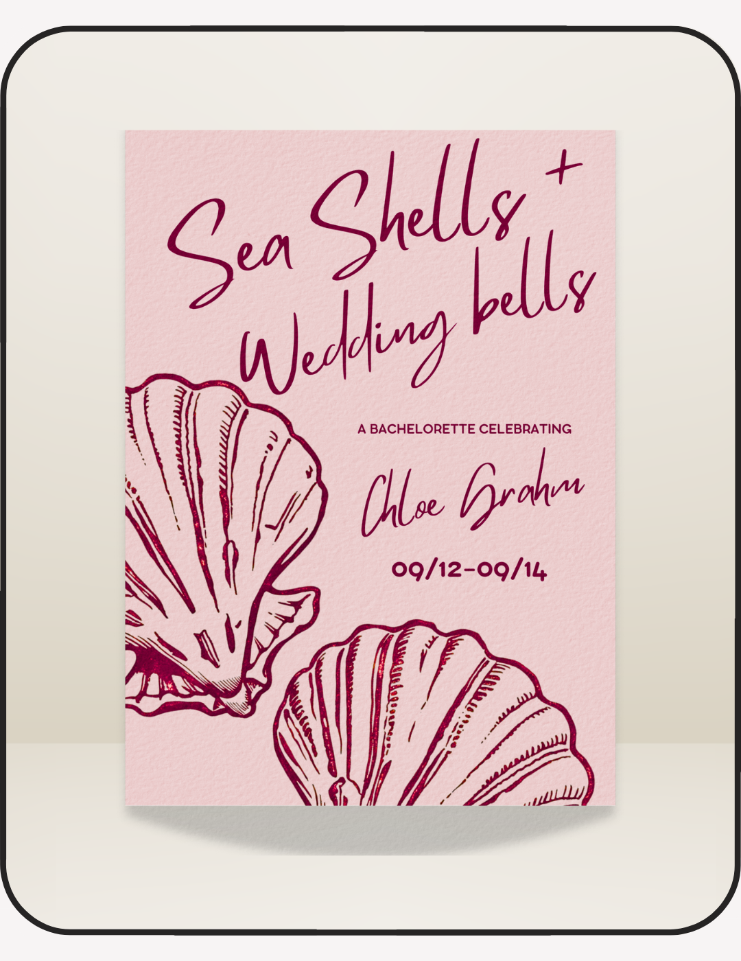 Sea Shells & Wedding Bells Bachelorette Invite