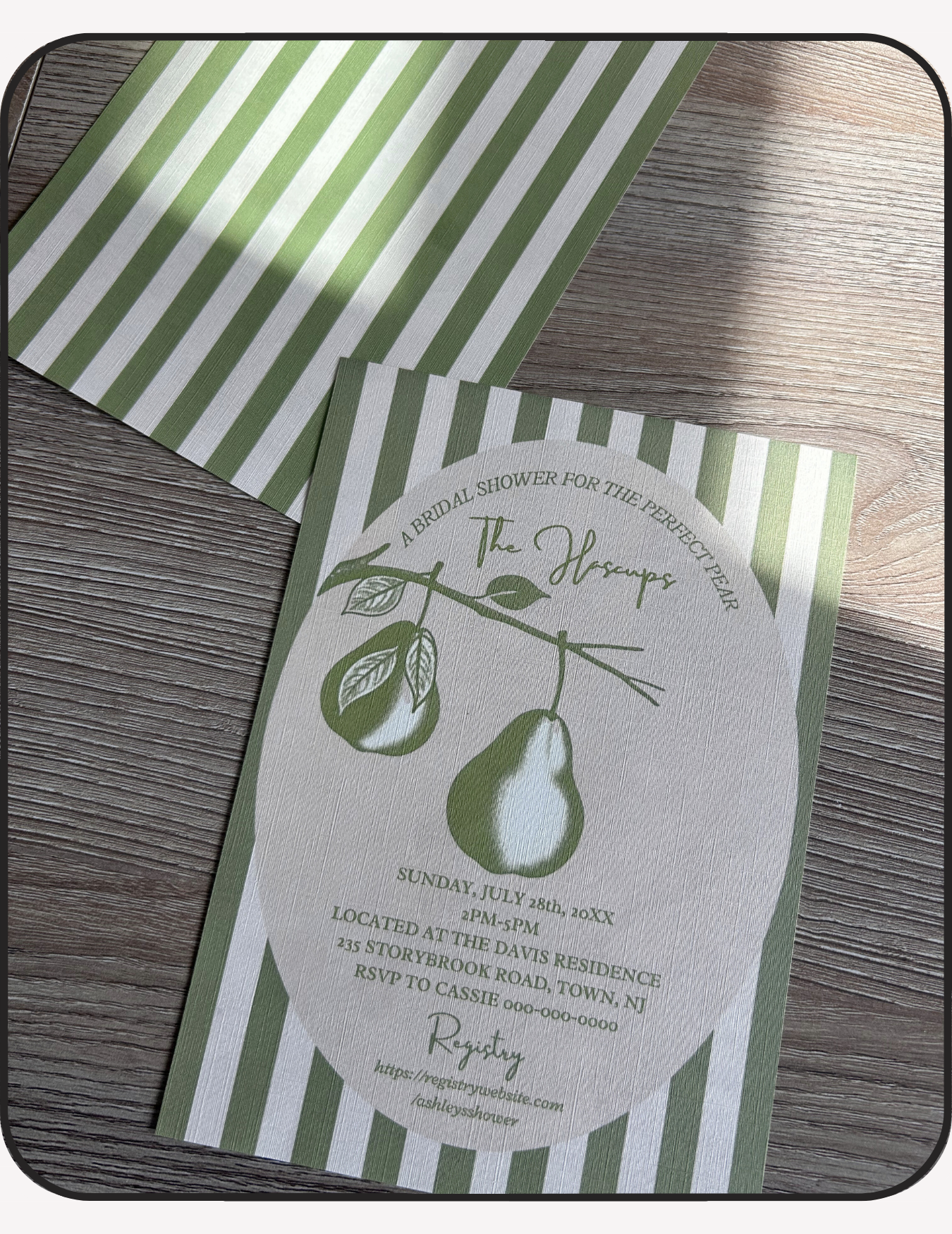 Perfect Pear Bridal Shower Invite