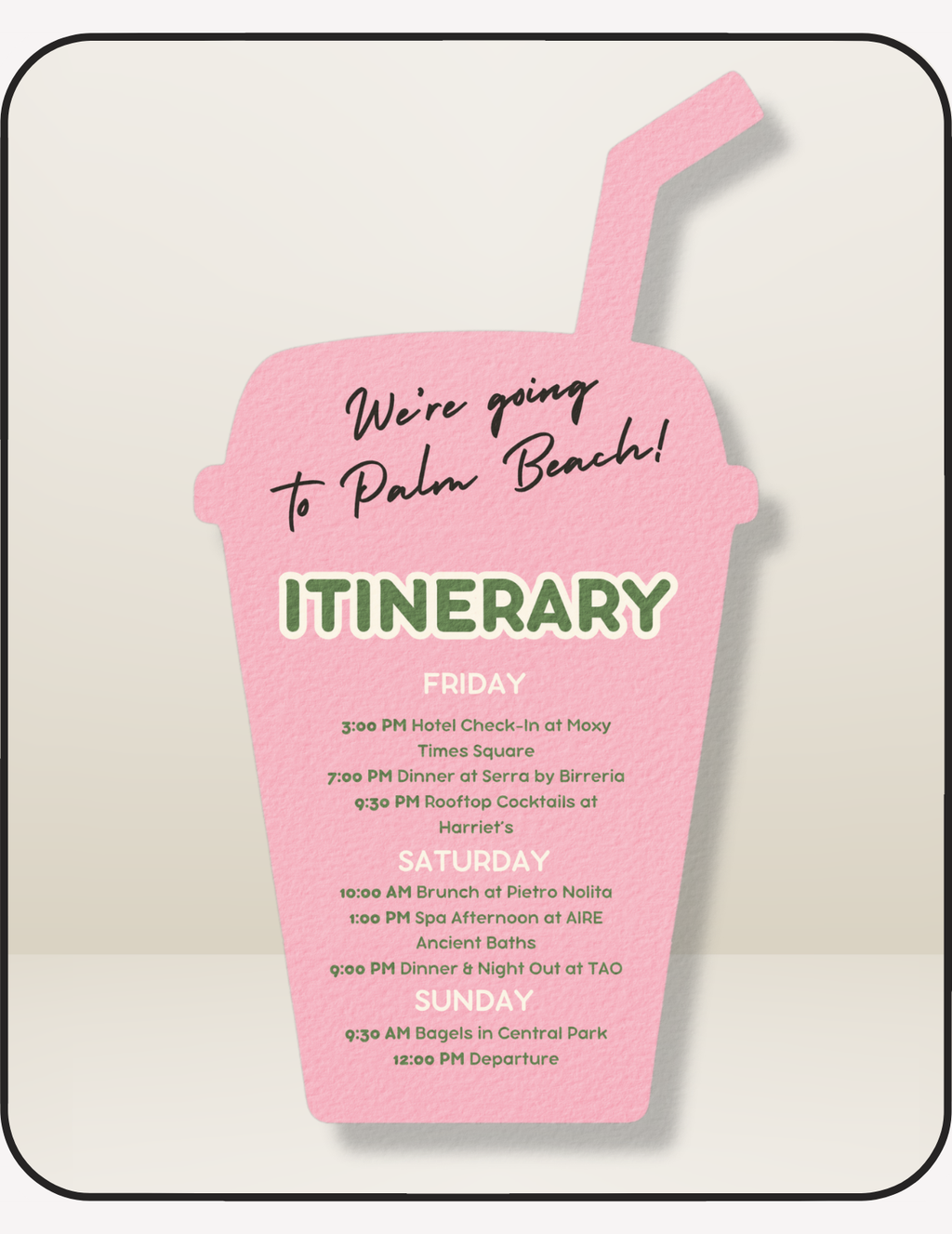 Perfect Matcha Bachelorette Invite