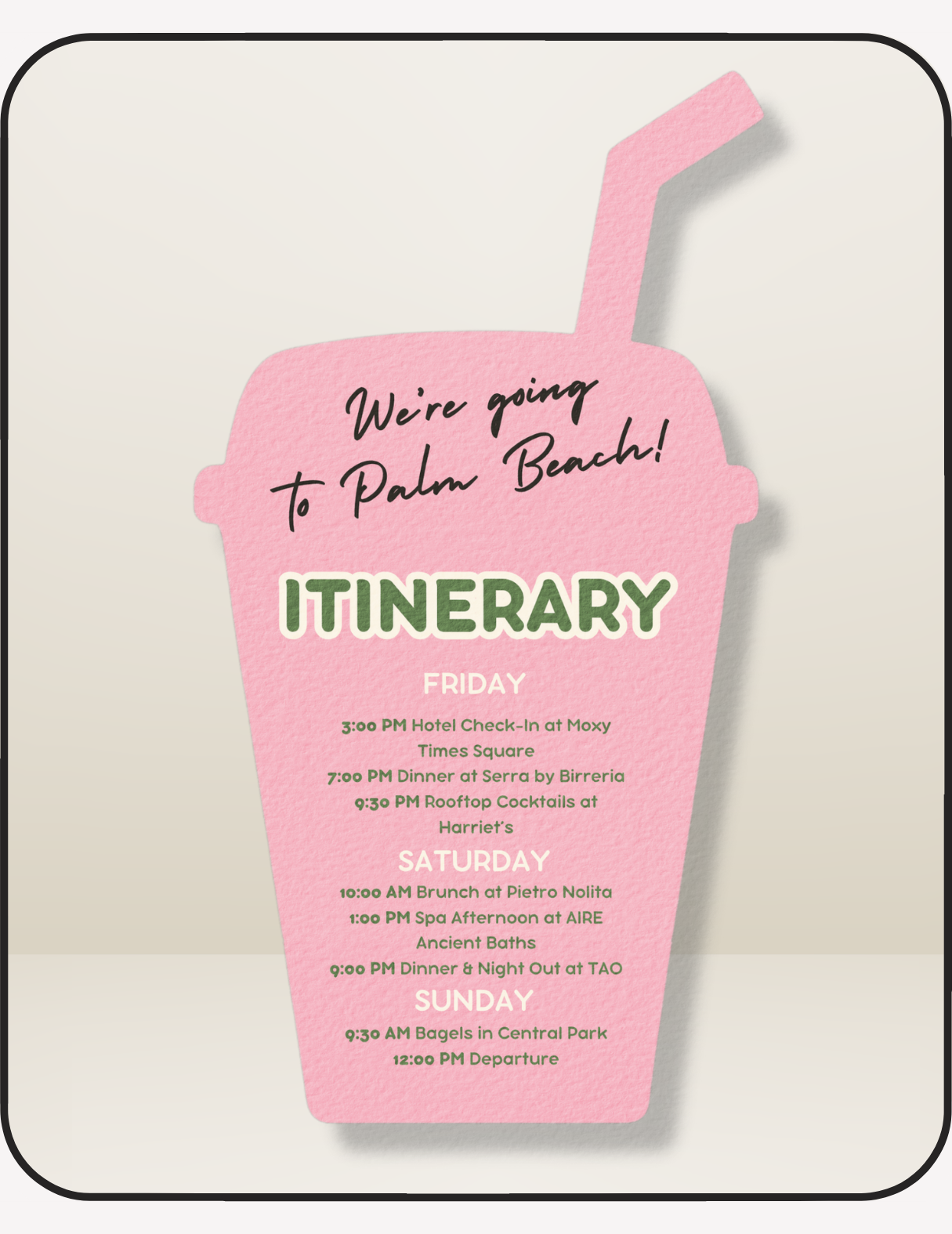 Perfect Matcha Bachelorette Invite