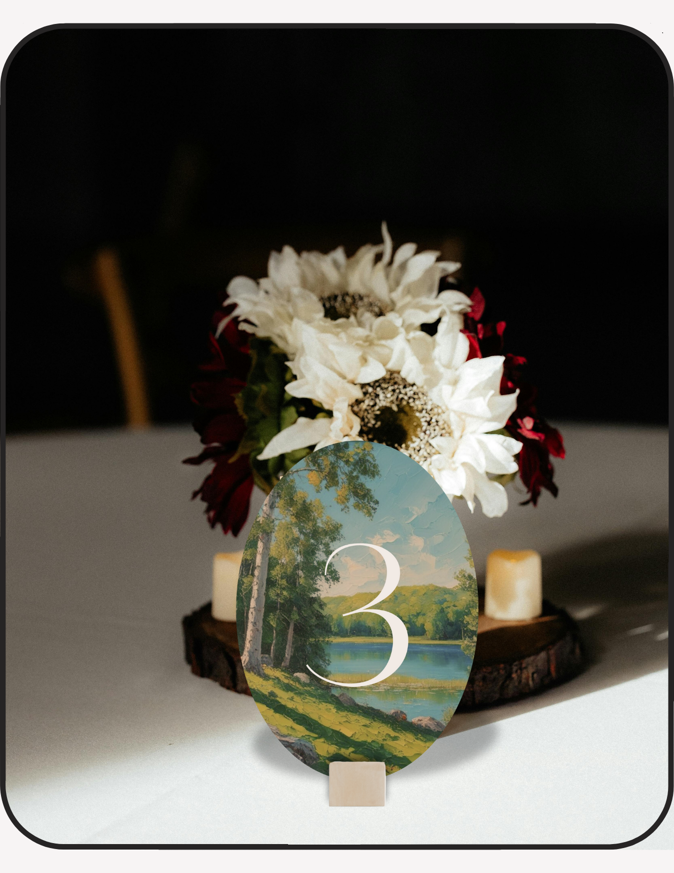 Lakeside Table Number Design