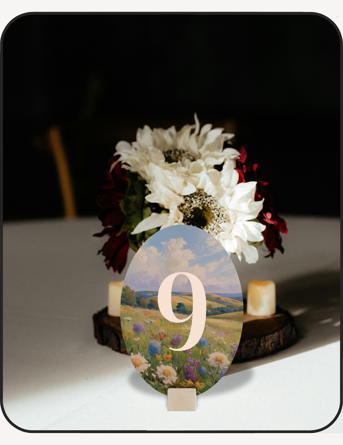 Flower Field Table Number Design