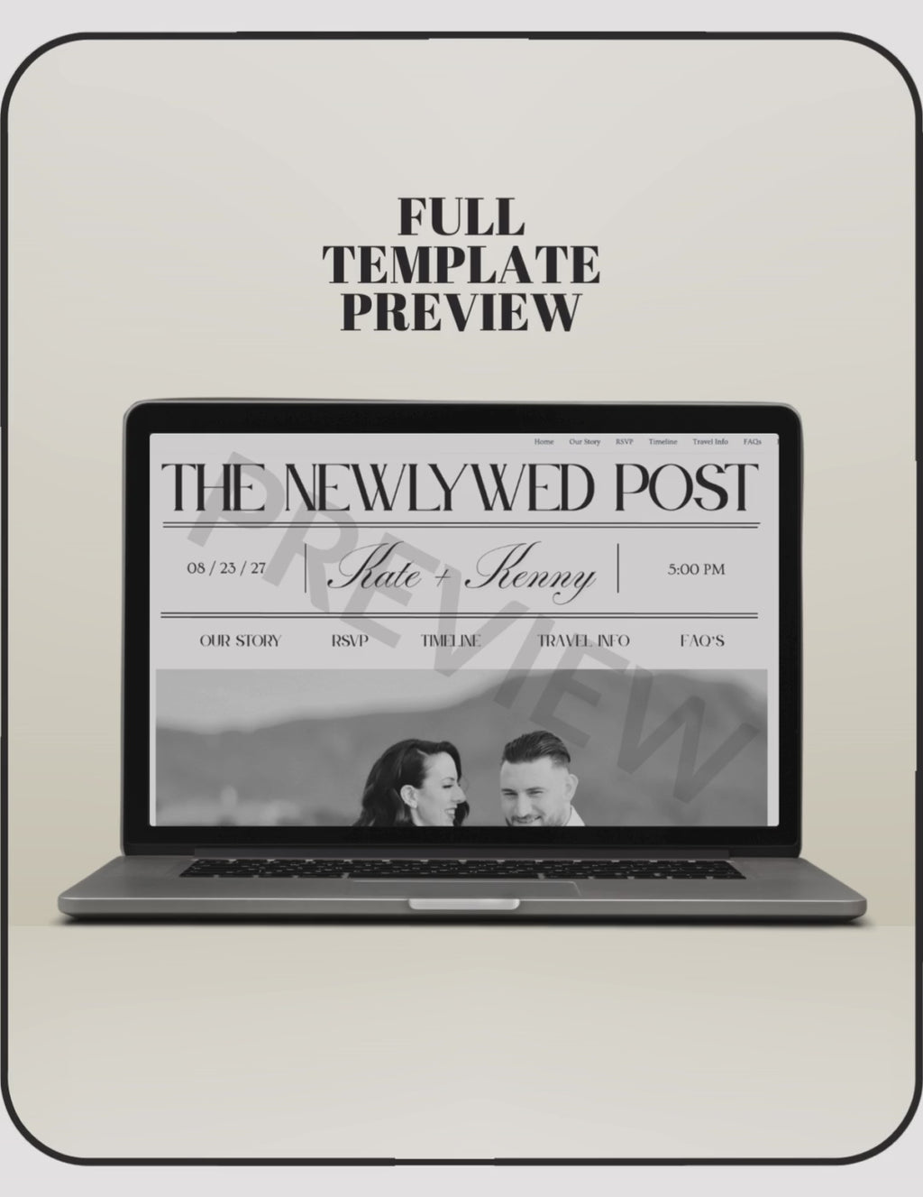 Newspaper Wedding Website Template