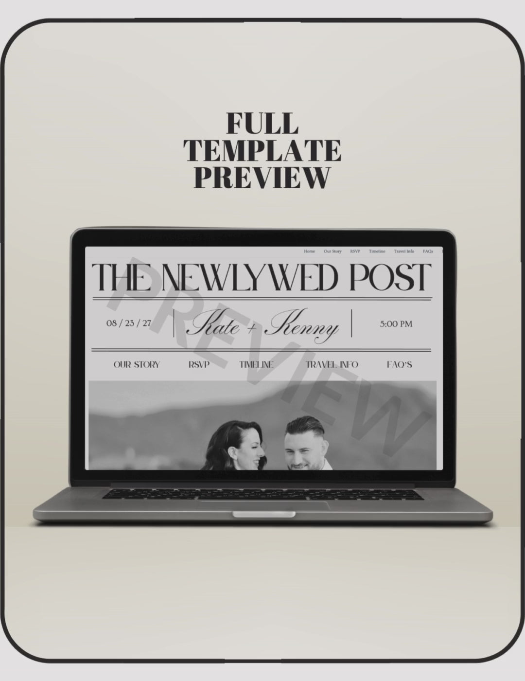 Newspaper Wedding Website Template