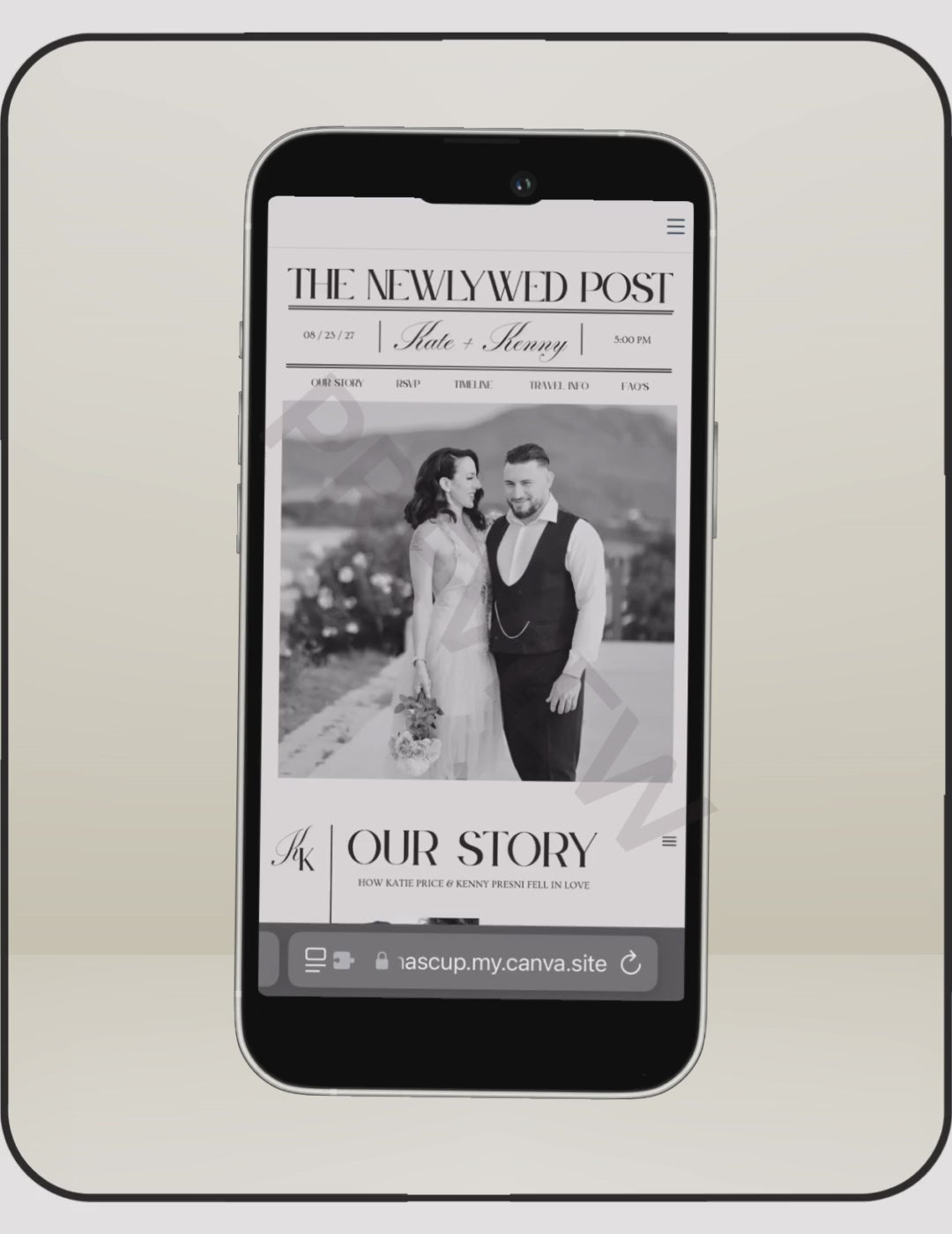 Newspaper Wedding Website Template